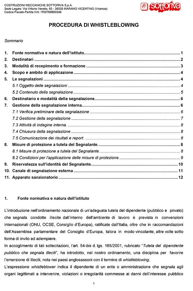Procedura Whistleblowing